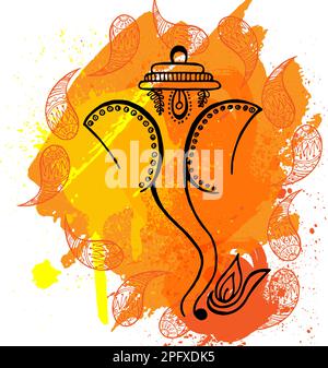 Beautiful Lord Ganesha Watercolor For Ganesh Chaturthi Card Background 