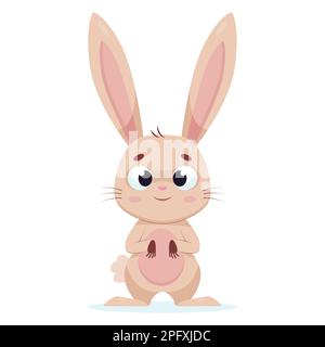 Pretty rabbit on white background cartoon vector illustration Stock Vector