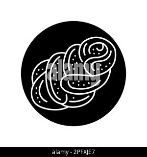 Hallah black line icon. Bakery. Pictogram for web page Stock Vector
