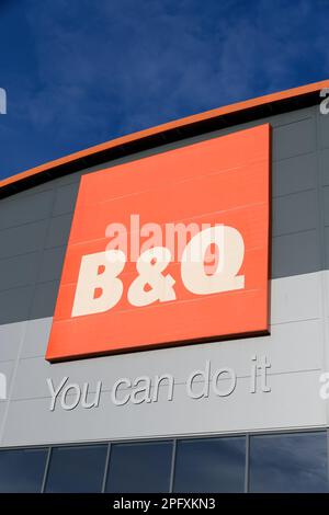 B and Q home improvement DIY store sign Stock Photo