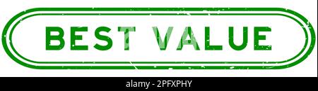 Grunge green best value word rubber seal stamp on white background Stock Vector