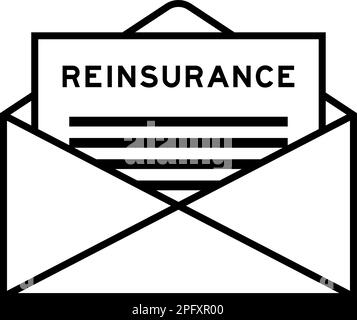 Envelope and letter sign with word reinsurance as the headline Stock Vector