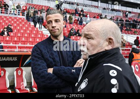 Antwerp's Toby Alderweireld pictured before a soccer match between Royal Antwerp FC and Sporting Charleroi, Sunday 19 March 2023 in Antwerp, on day 30 of the 2022-2023 'Jupiler Pro League' first division of the Belgian championship. BELGA PHOTO TOM GOYVAERTS Credit: Belga News Agency/Alamy Live News Stock Photo