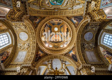 The marvelous interior of Montecassino Abbey, Lazio, Italy. March-20-2022 Stock Photo
