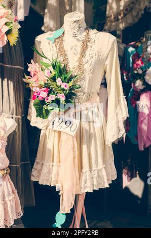 typical Positano fashion dress in Positano in the Amalfi Coast Stock Photo