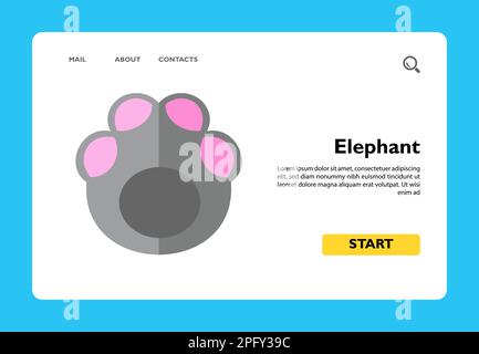 Icon of pink and gray elephant footprint Stock Vector