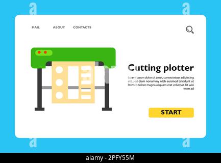 Icon of cutting plotter printer.  Stock Vector