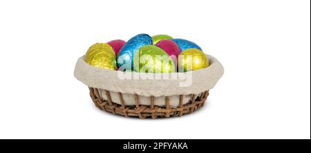 Easter eggs in a basket. Stock Photo