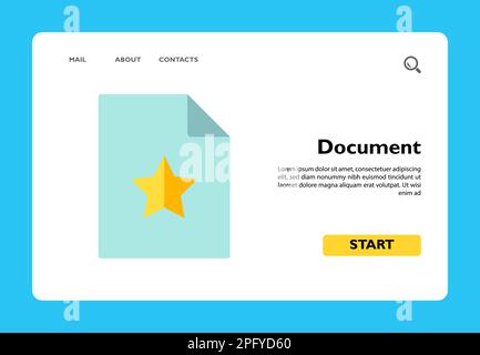Document with yellow star Stock Vector