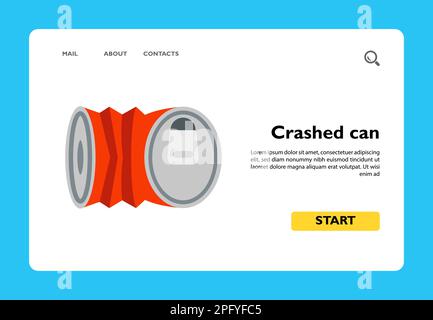 Vector icon of crashed can.  Stock Vector