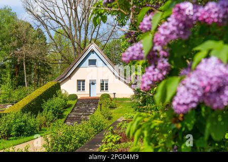 Garden house in the historic country house garden Dr. Max Fraenkel, Berlin-Kladow, Germany Stock Photo