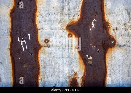 Rust and metal texture on wall Stock Photo