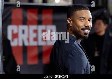 Celebrity red carpet arrivals at the Creed III European Premiere in London, United Kingdom Featuring: Michael B. Jordan Where: London, United Kingdom When: 15 Feb 2023 Credit: Phil Lewis/WENN Stock Photo