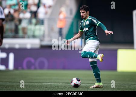 SÃO PAULO, SP - 19.03.2023: PALMEIRAS X ITUANO - Murilo celebrates the goal  in the match between Palmeiras X Ituano, valid for the semifinal with Campeonato  Paulista de Futebol 2023, held at