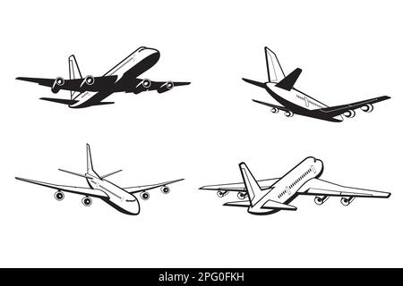 Passenger airplane in flight – vector illustration Stock Vector