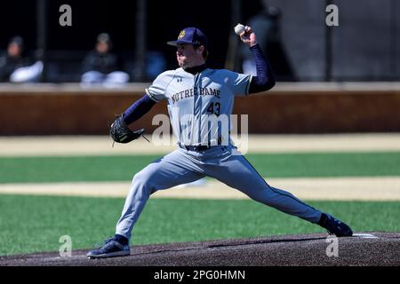 March 19, 2023: Notre Dame sophomore Jack Penney (11) on the bases