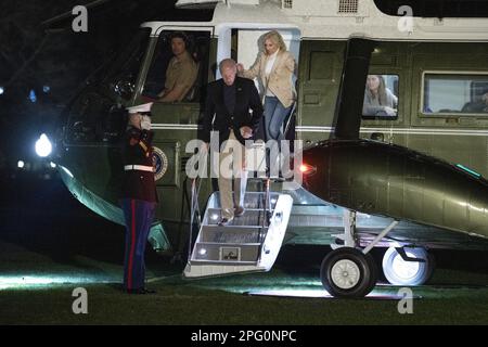Washington, United States. 19th Mar, 2023. United States President Joe Biden and first lady Dr. Jill Biden return to the White House in Washington, DC after a weekend trip to Wilmington, Delaware on Sunday, March 19, 2023. Photo by Chris Kleponis/UPI Credit: UPI/Alamy Live News Stock Photo