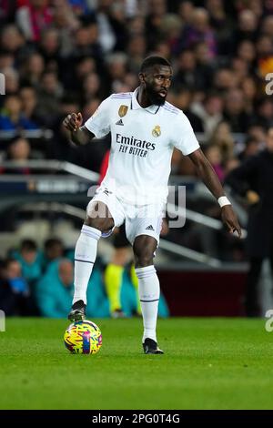 BARCELONA MAR 19 Rudiger in action during the LaLiga match between