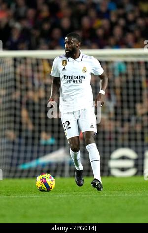 BARCELONA MAR 19 Rudiger in action during the LaLiga match between