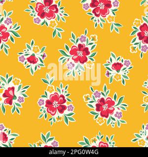 Delicate Chintz Romantic Meadow Wild Flowers Vector Seamless Pattern Stock Vector
