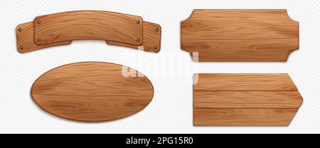Wood Plank Oval Signage Board Stand Cartoon Illustration Template ...