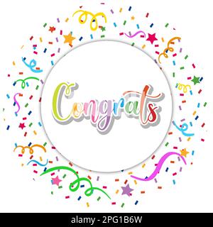 Congratulations text graphics for celebrating special occasions illustration Stock Vector