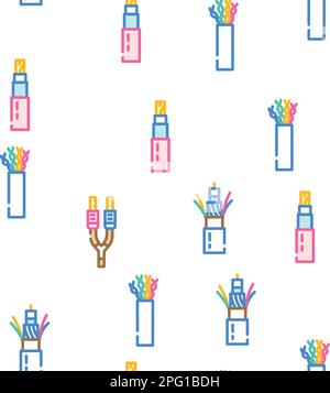 Optical Fiber Cable Seamless Pattern Vector Stock Vector Image & Art ...