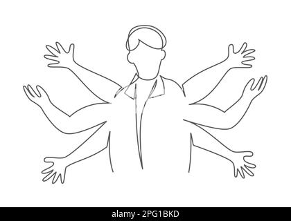 Skills One line drawing on white background Stock Vector