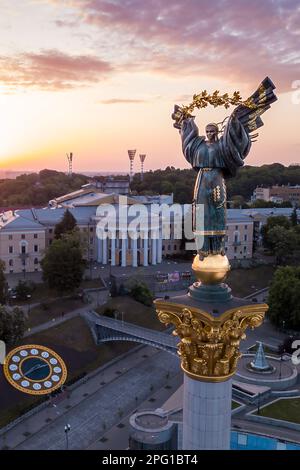 Monument of Independence of Ukraine in Kyiv. Historical sights of Ukraine. Stock Photo