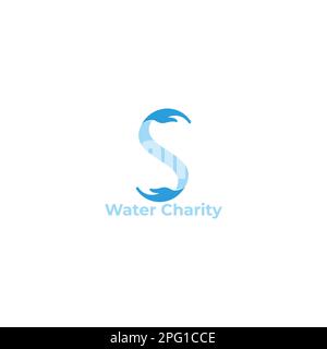 letter s water hand care logo vector Stock Vector