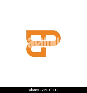 letter bp abstract overlap logo vector Stock Vector