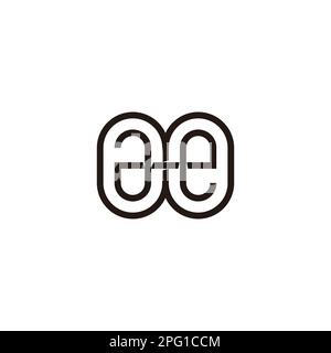 letter ae circles geometric link line logo vector Stock Vector