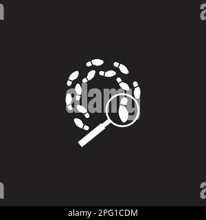 magnifying glass circle footprint shoe detective symbol logo vector Stock Vector