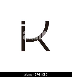 letter ik simple geometric line logo vector Stock Vector