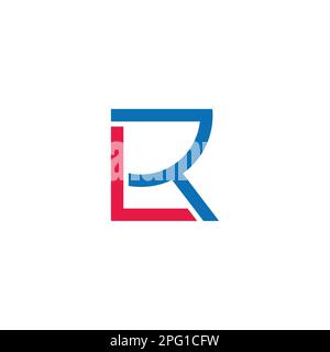 letter lr colorful geometric line simple logo vector Stock Vector