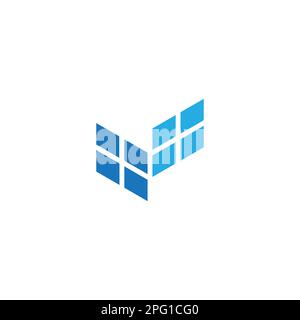 letter v windows glass symbol logo vector Stock Vector