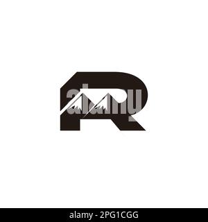 letter r simple geometric mountains logo vector Stock Vector