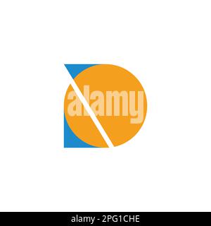 abstract letter p sun sky colorful simple logo vector Stock Vector