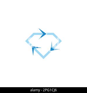 circle arrows blue diamond logo vector Stock Vector