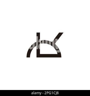 letter bk abstract loop line logo vector Stock Vector