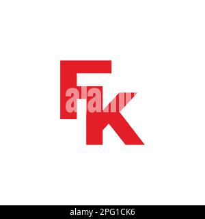 letter fk simple geometric linked logo vector Stock Vector