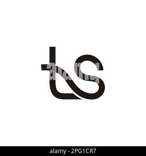 letter ts linked curve line logo vector Stock Vector
