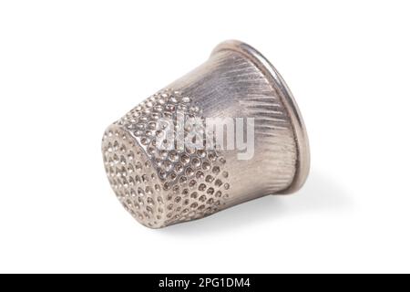 Metal sewing thimble isolated on white background Stock Photo