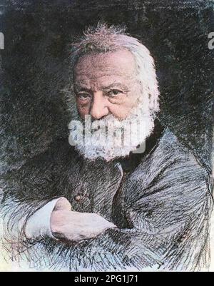 Portrait of Victor Hugo (1802-1885), French poet Stock Photo