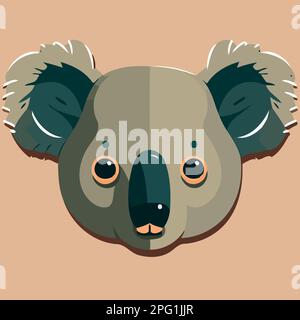 common koala herbivore mammal animal face Minimalist vector ...