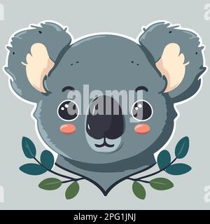 common koala herbivore mammal animal body Minimalist vector ...