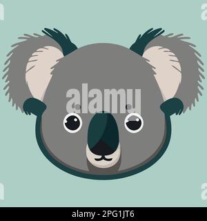 common koala herbivore mammal animal face Minimalist vector ...