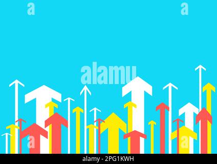 moving forward arrows set on blue background Stock Vector