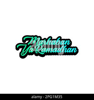 Writing Marhaban Ya Ramadhan. Islamic Background. Ramadan Mubarak. Vector Stock Vector