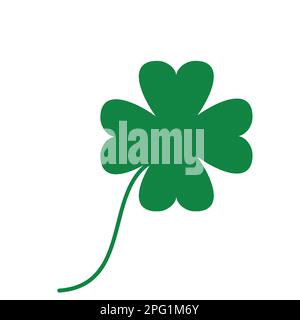 A Vector illustration Clovers leave isolated on white background Stock Vector